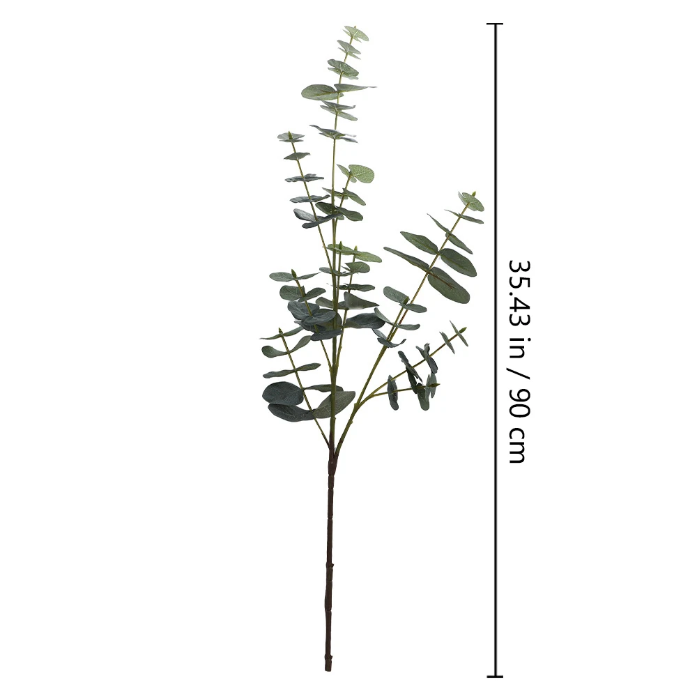 Size diagram for artificial silver dollar eucalyptus spray, 90 cm