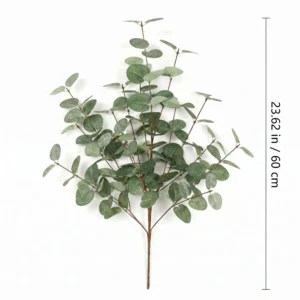 Size diagram for artificial silver dollar eucalyptus stem, 60 cm