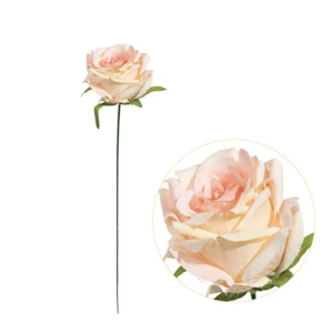 Champagne artificial Single Rose Flower Stem, 45 cm