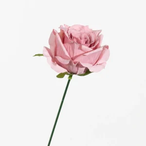Rose Pink artificial Single Rose Flower Stem, 45 cm