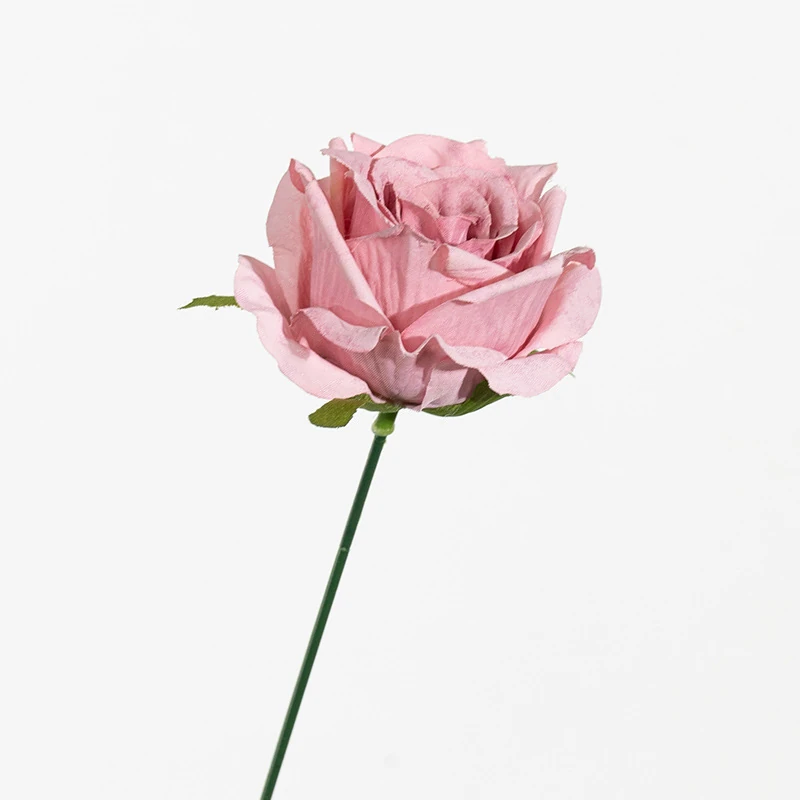 Rose Pink artificial Single Rose Flower Stem, 45 cm