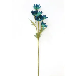 Blue artificial six-head snow lotus flower stem