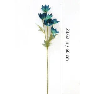 Size diagram for blue artificial six-head snow lotus flower stem