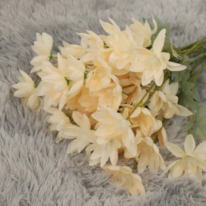 Champagne artificial six-head snow lotus flower stem