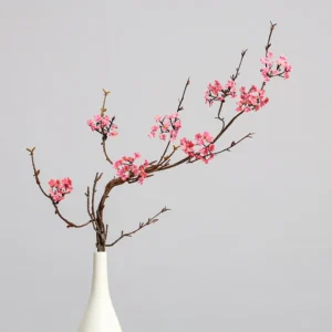 Pink artificial small blossom branch