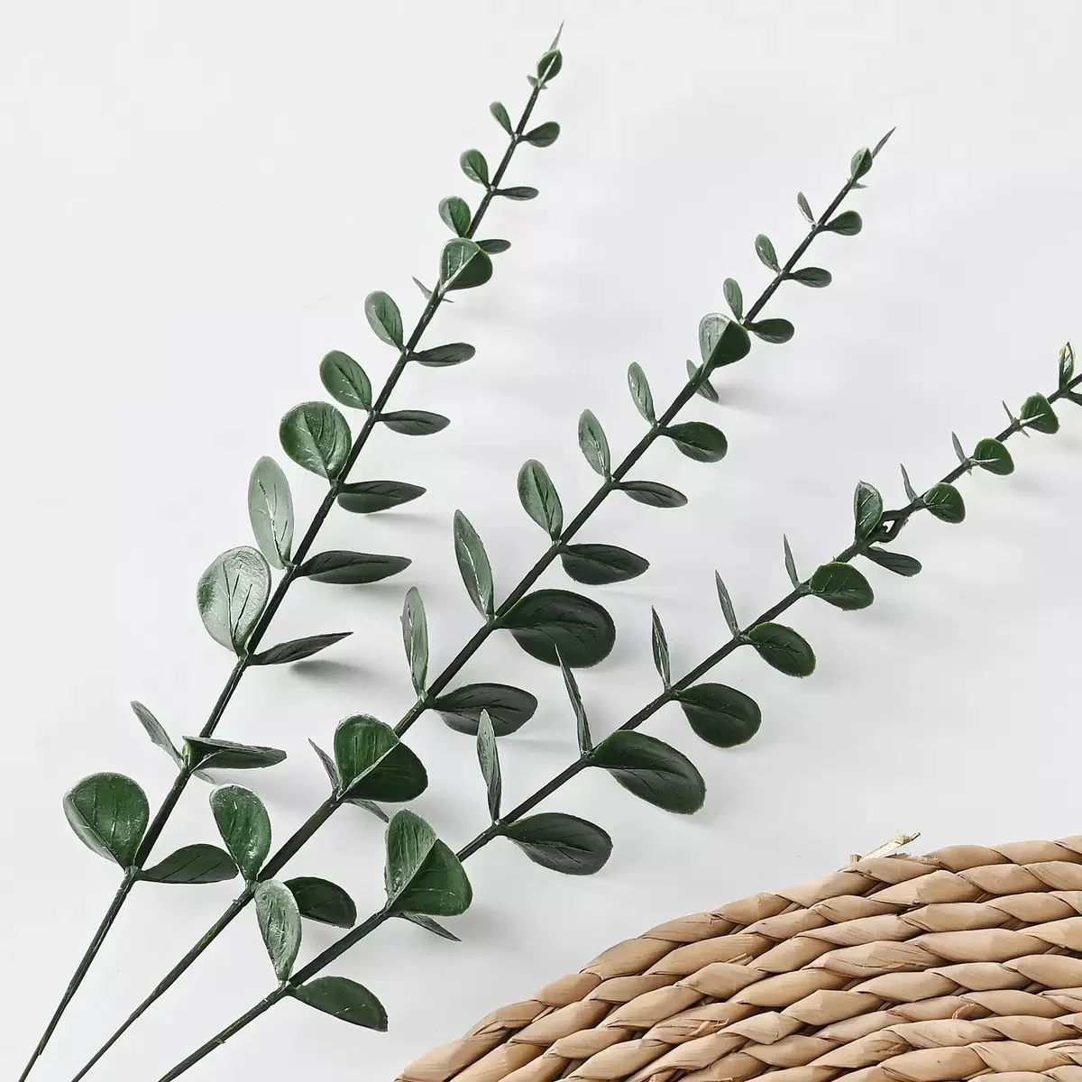 Multiple artificial small-leaf greenery stems