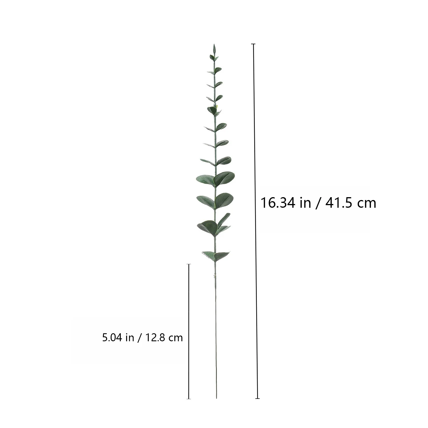 Size diagram for 41.5 cm artificial small-leaf greenery stem