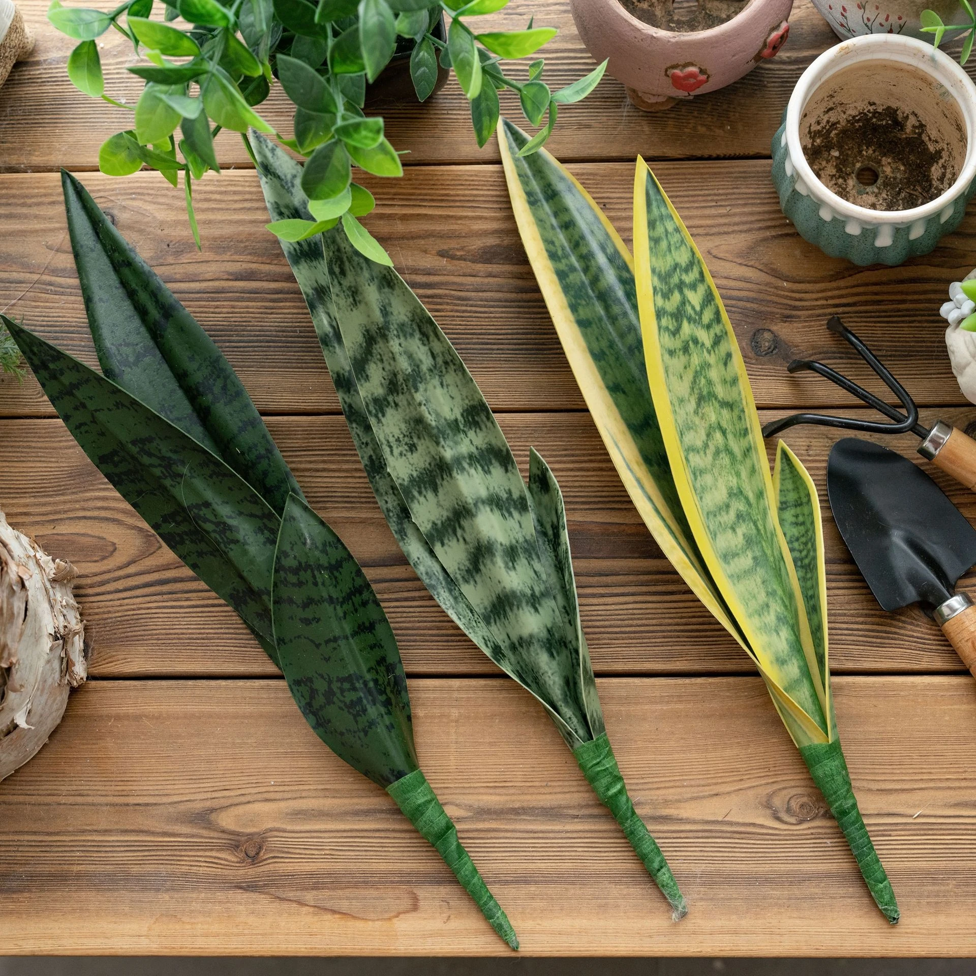 Available styles of artificial snake plant leaf insert