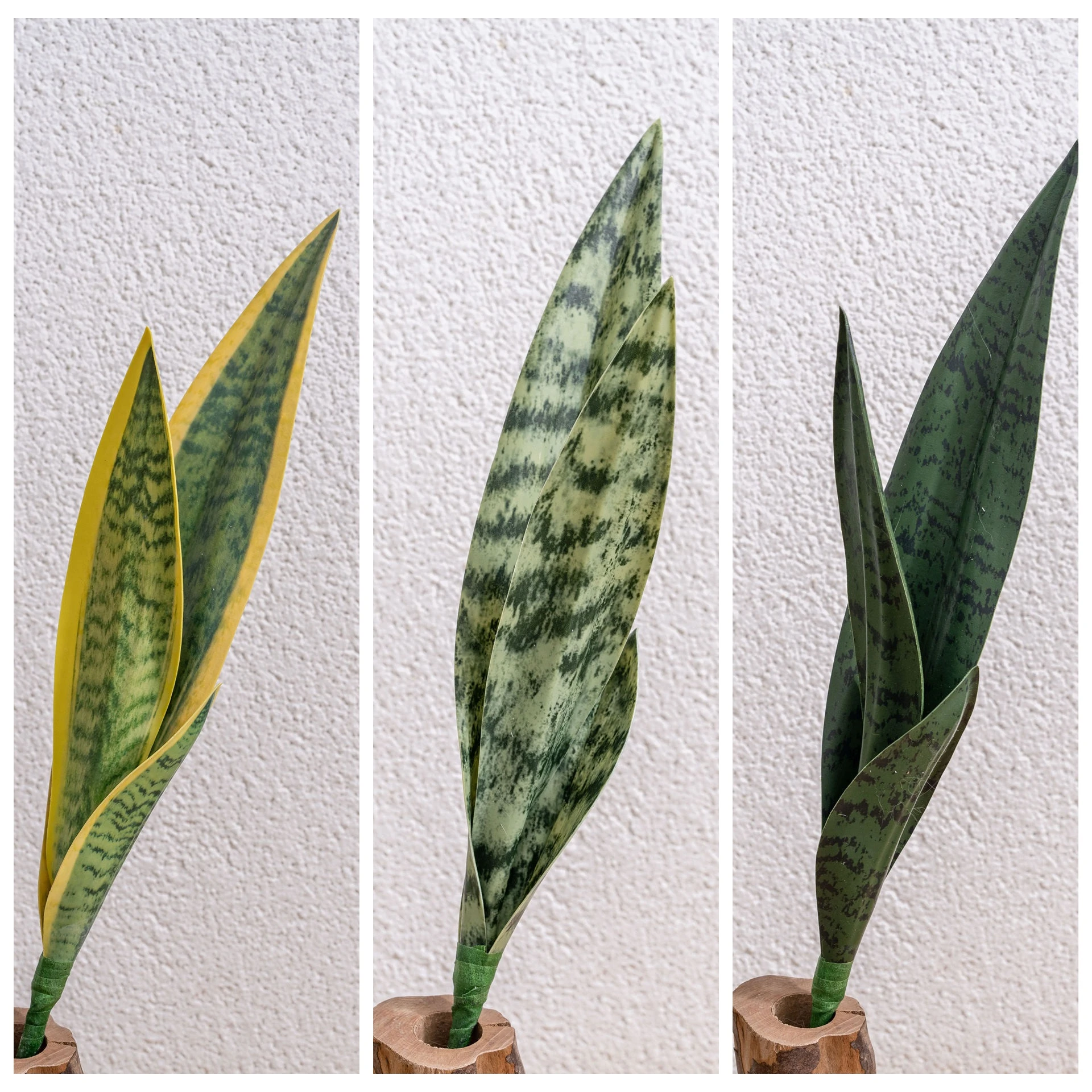 Available styles of artificial snake plant leaf insert