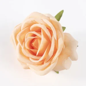 Champagne artificial Soft-Petal Rose Flower Head, 8 cm