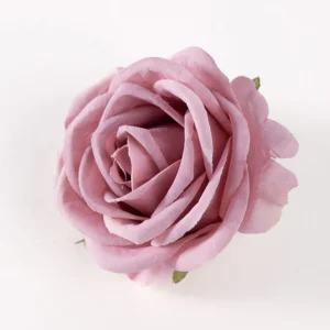 Dusty Rose artificial Soft-Petal Rose Flower Head, 8 cm
