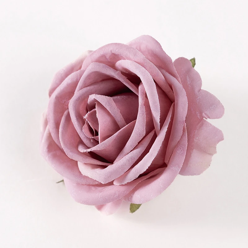 Dusty Rose artificial Soft-Petal Rose Flower Head, 8 cm