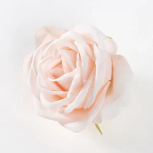 Light Pink artificial Soft-Petal Rose Flower Head, 8 cm