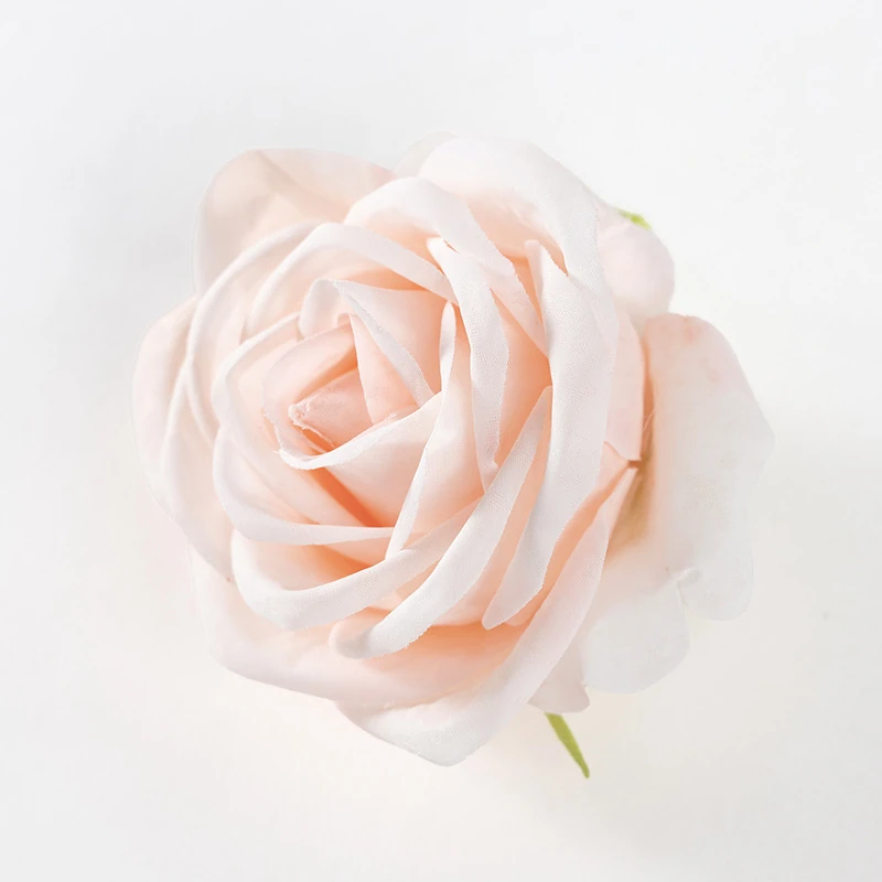 Light Pink artificial Soft-Petal Rose Flower Head, 8 cm