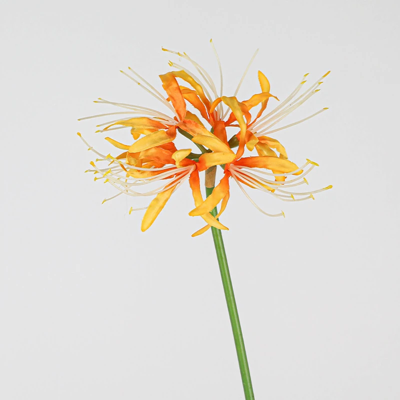 Orange artificial spider lily flower stem