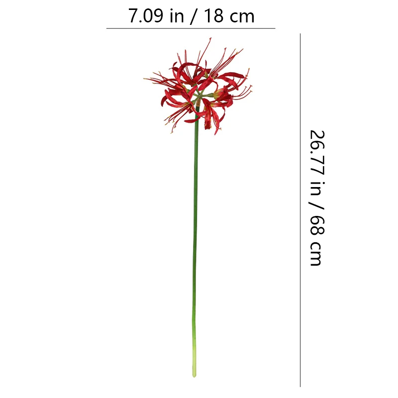 Size diagram for artificial spider lily flower stem, 68 cm