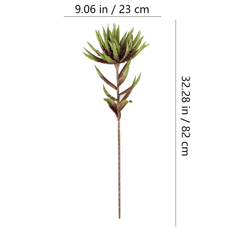 Size diagram for artificial spiky protea flower stem, 82 cm