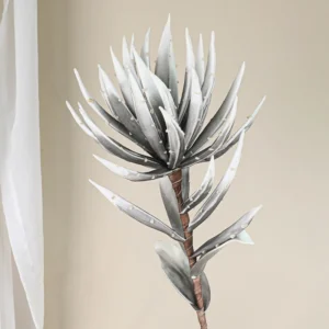 Silver artificial spiky protea flower stem
