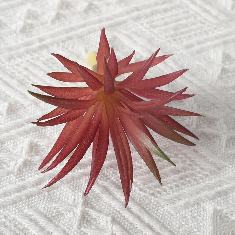 Alternate view of burgundy artificial spiky succulent pick