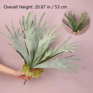 Size diagram for artificial staghorn fern wall plant collection, 53 cm
