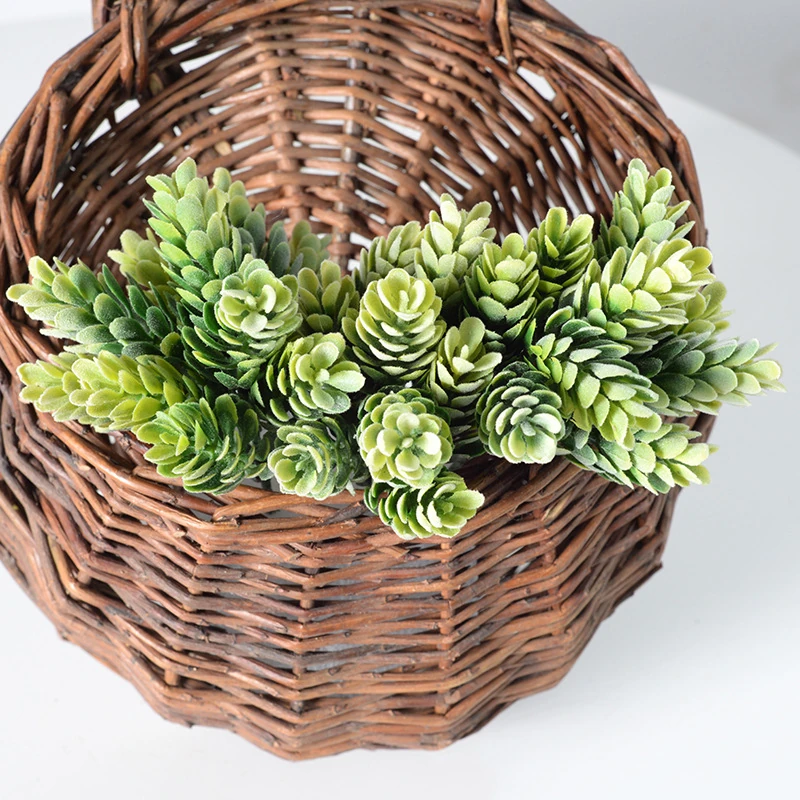 Application display of basket artificial succulent bush