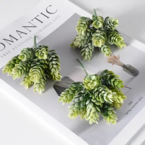 Application display of tabletop artificial succulent bush