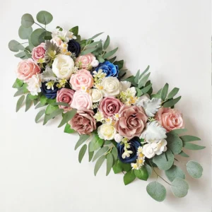 pink mix artificial sunflower rose floral centerpiece swag