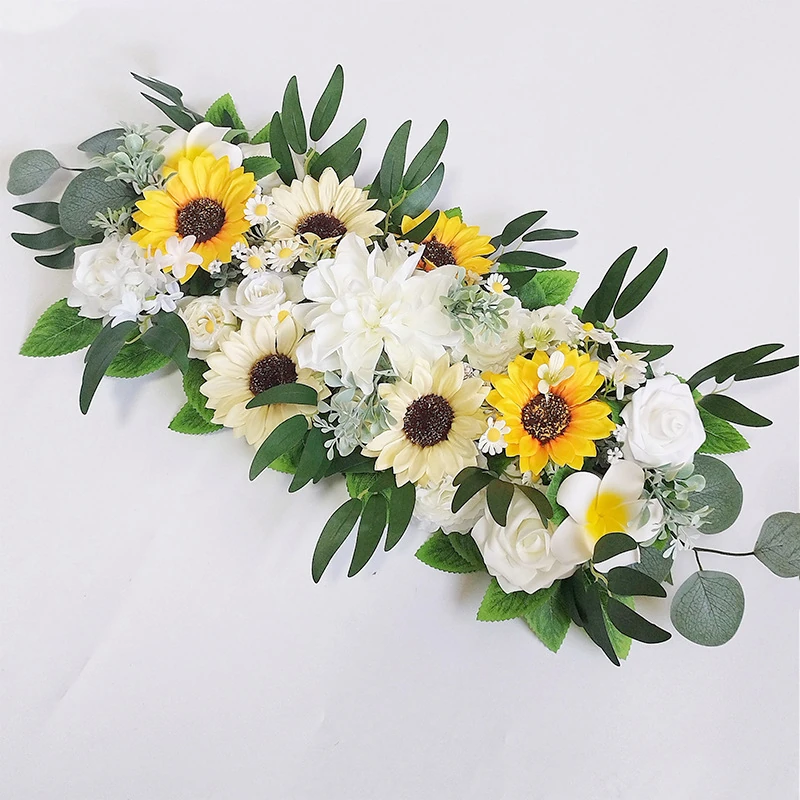 yellow sunflower artificial sunflower rose floral centerpiece swag