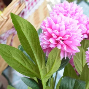 Close-up of pink artificial Ten-Head Pompon Flower Bouquet