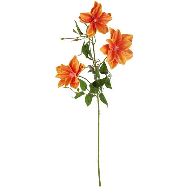 Artificial Three-Head Clematis Flower Stem