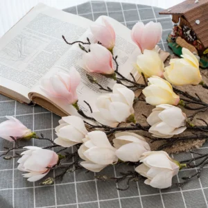 Available colors for artificial three-head magnolia branch