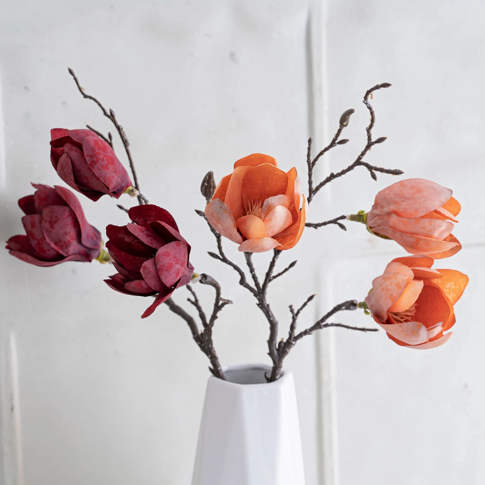 Available colors for artificial three-head magnolia branch
