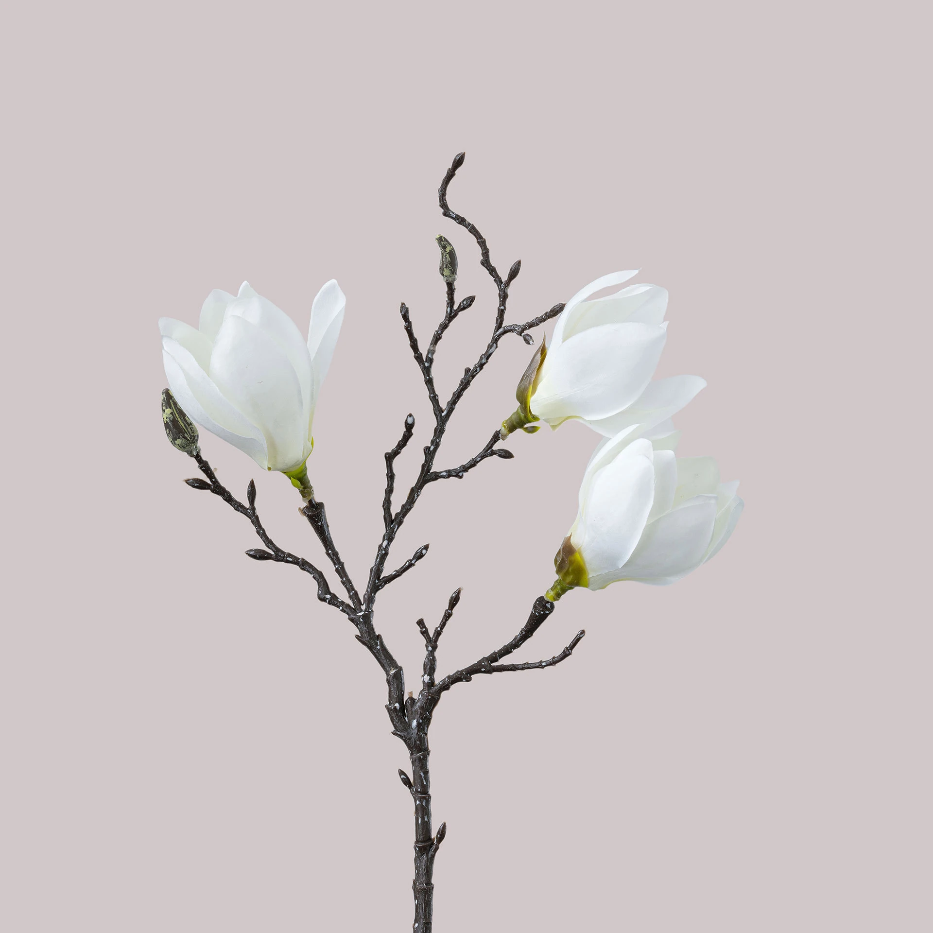 White artificial three-head magnolia branch