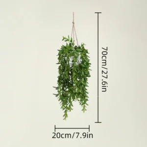 Size diagram for lobed leaf artificial trailing greenery hanging plant collection