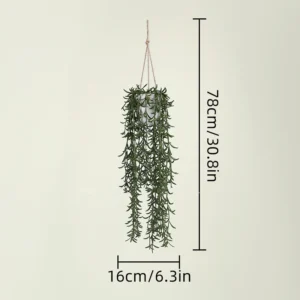 Size diagram for needle leaf artificial trailing greenery hanging plant collection