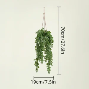 Size diagram for small leaf artificial trailing greenery hanging plant collection