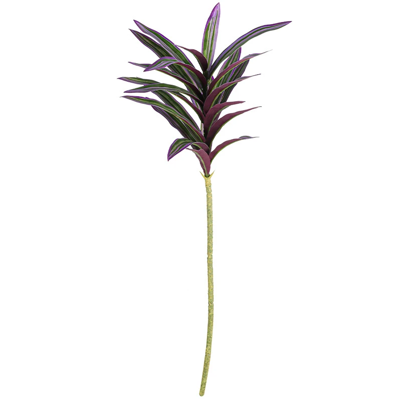 Purple Edged artificial variegated dracaena leaf stem collection