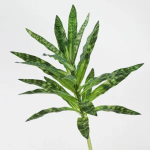 Artificial Variegated Dracaena Leaf Stem Collection shown in a decorative display