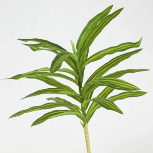 Alternate view of yellow striped artificial variegated dracaena leaf stem collection