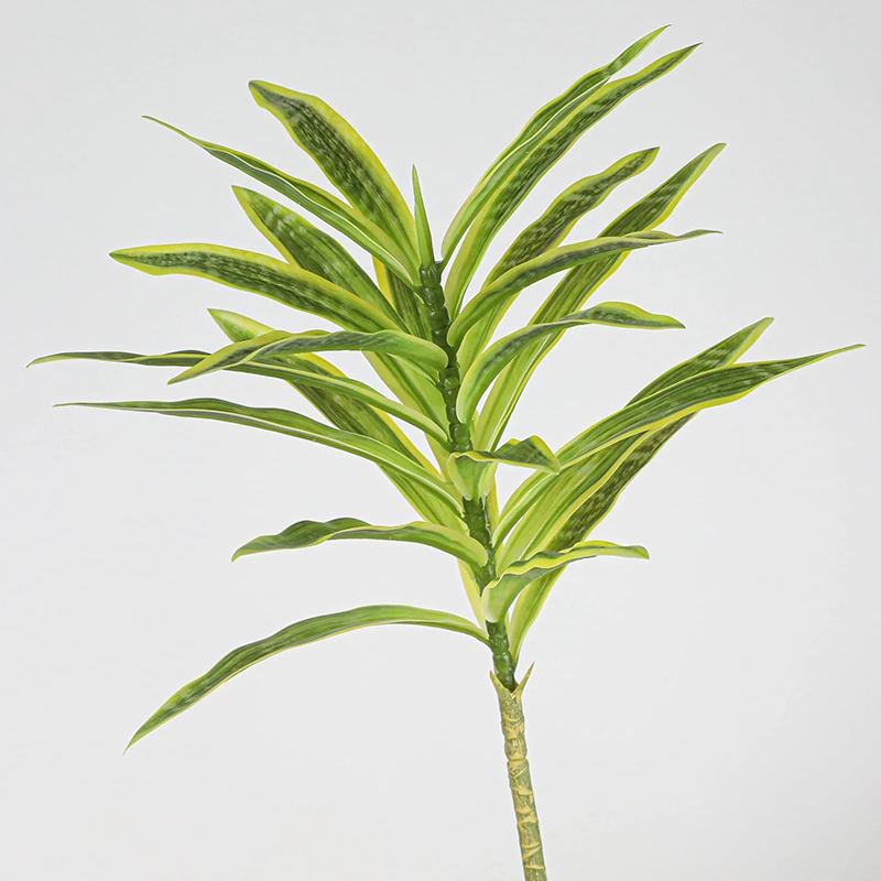 Yellow Striped artificial variegated dracaena leaf stem collection