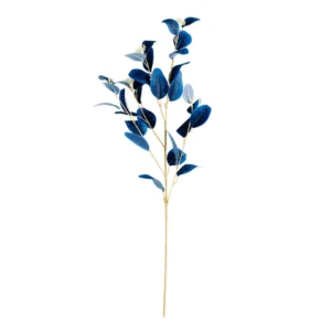 Blue artificial velvet eucalyptus spray