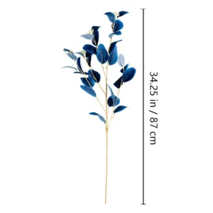 Alternate view of blue size 87cm artificial velvet eucalyptus spray