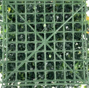 Grid backing of artificial vertical garden panel collection