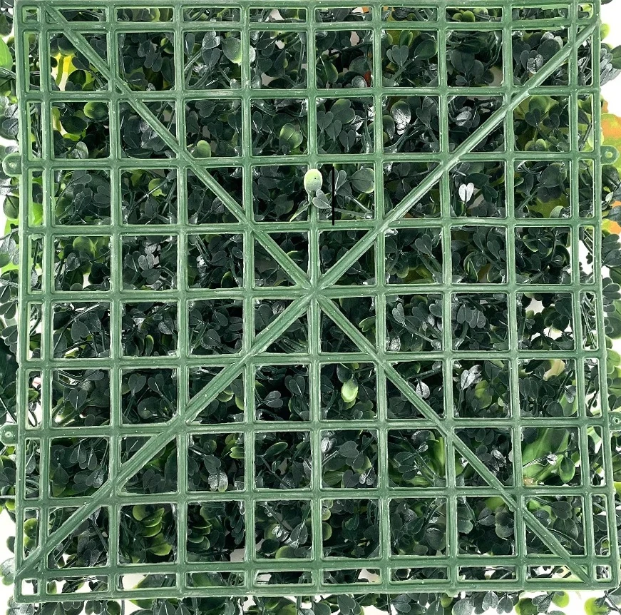 Grid backing of artificial vertical garden panel collection