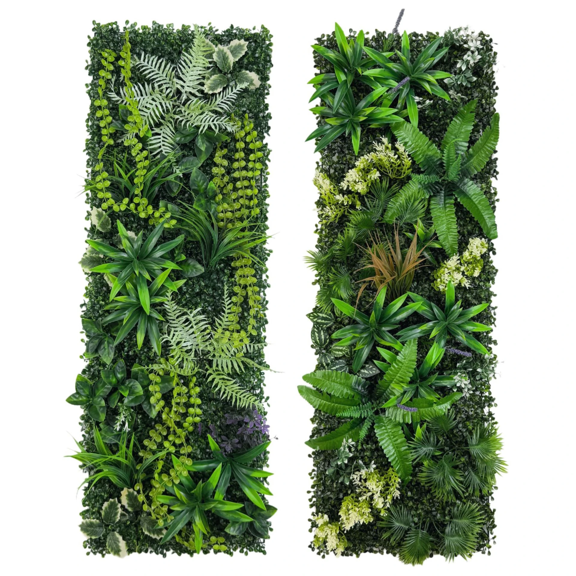 Available styles of artificial vertical garden panel collection