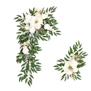 ivory artificial wedding arch floral swag set