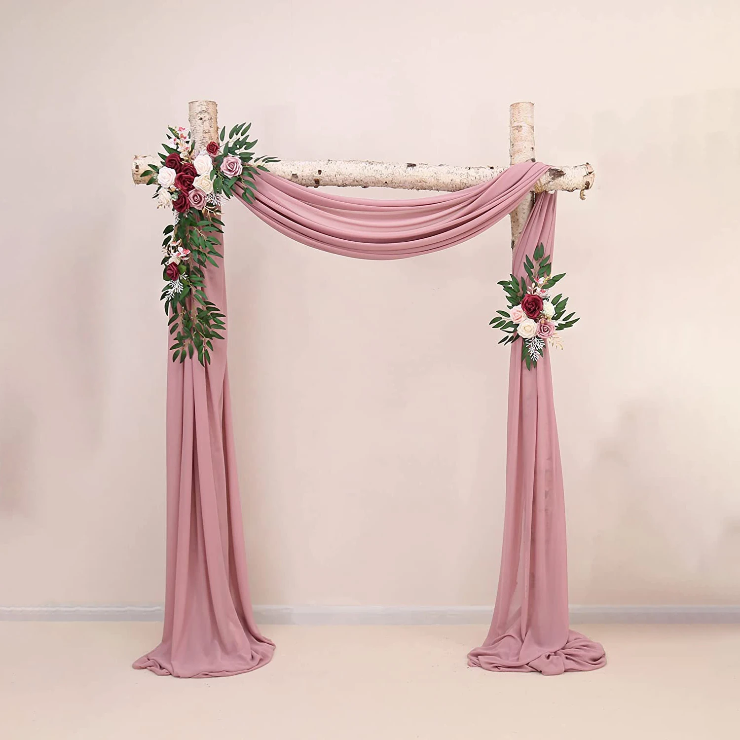 Artificial Wedding Arch Floral Swag Set displayed for decorative use