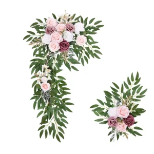 ensemble de butin floral pour arc de mariage artificiel rose