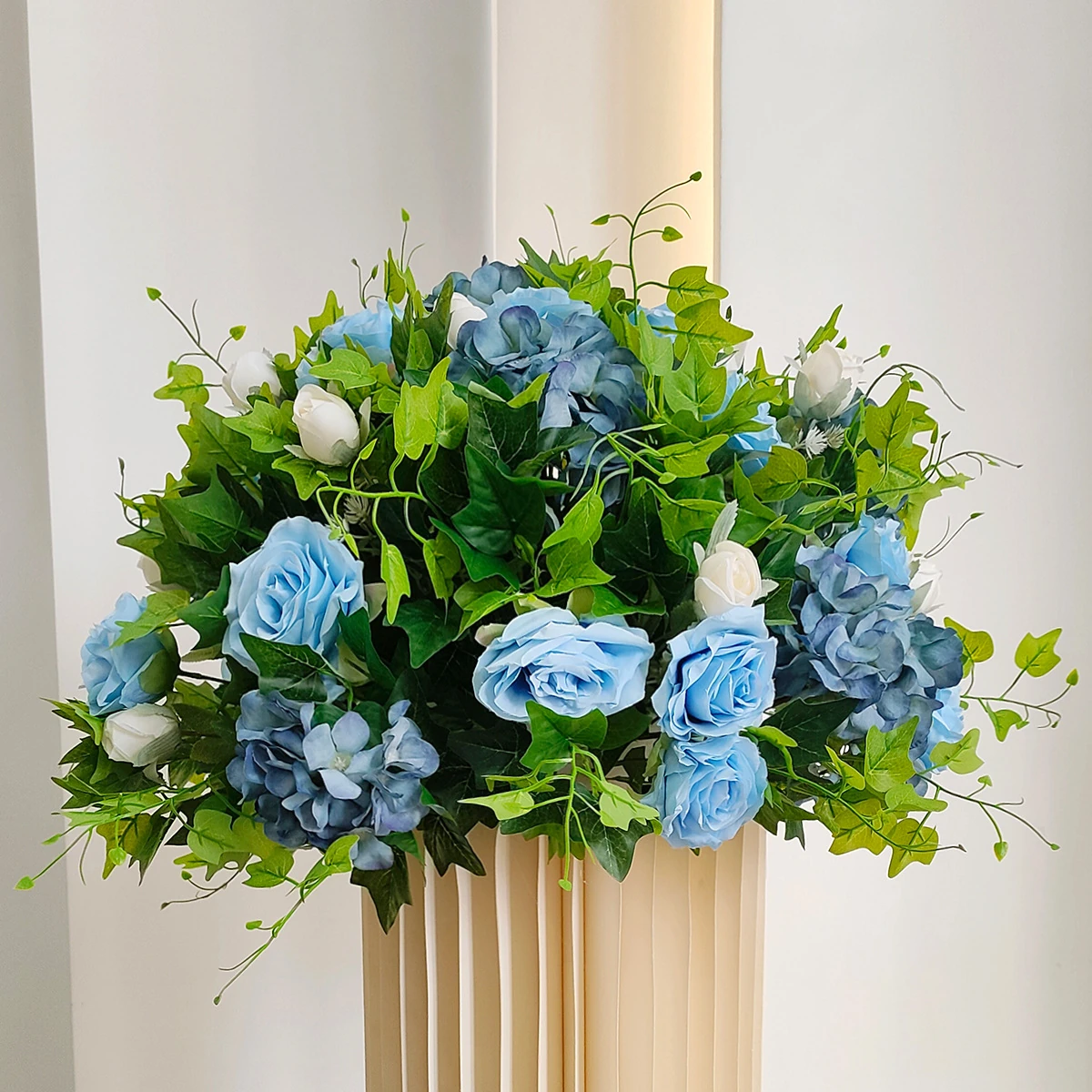 Blue artificial wedding flower arrangement ball collection
