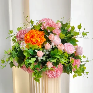 Pink Orange artificial wedding flower arrangement ball collection